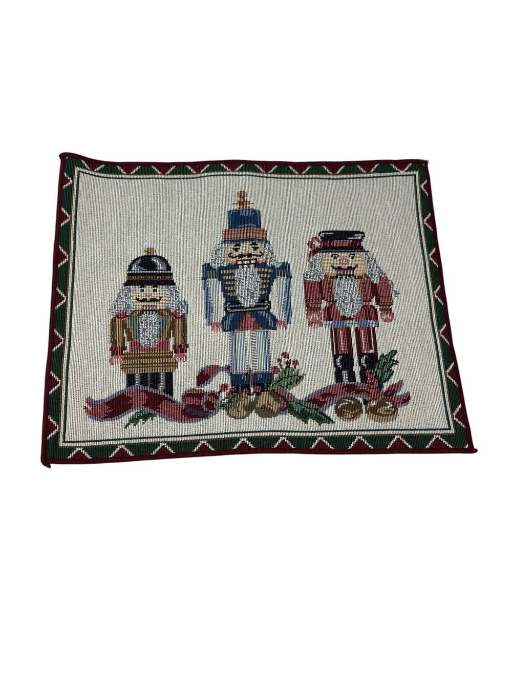 Nutcracker Christmas Placemat Vintage Style 16.5 x 13 Made in USA Holiday Decor